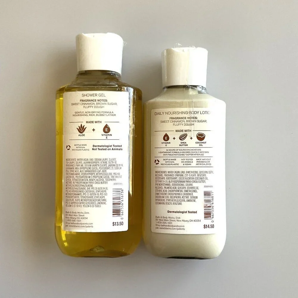 BATH AND BODY CINNAMON DONUT SWIRL SHOWER GEL AND LOTION (SET OF 2) - Picture 3 of 11
